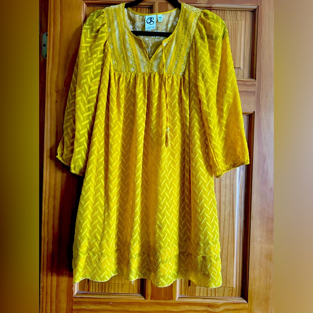 Anthropologie Mustard Tunic Dress XS EUC